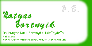 matyas bortnyik business card